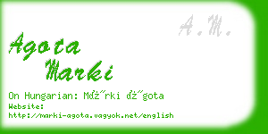 agota marki business card